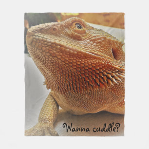 Wollen Sie, um niedlichen bärtigen Drache-Druck zu Fleecedecke