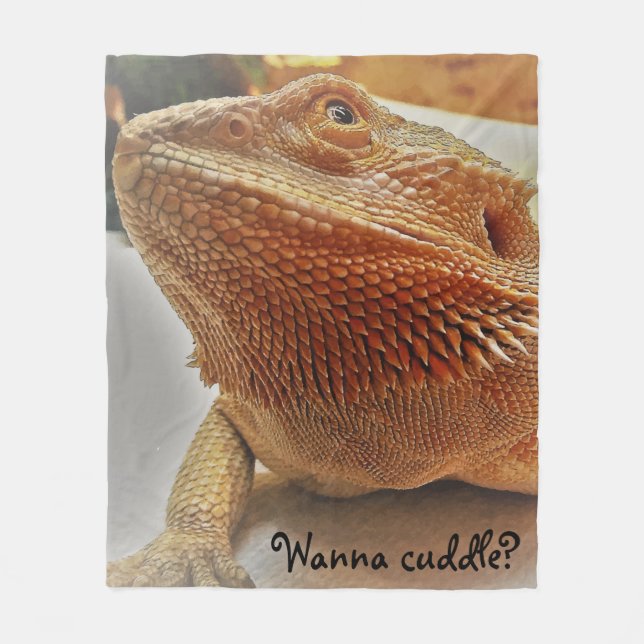 Wollen Sie, um niedlichen bärtigen Drache-Druck zu Fleecedecke (Vorderseite)