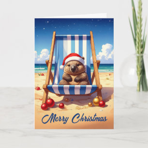 Wolliger Wombat Santa Hut Frohe Weihnachten