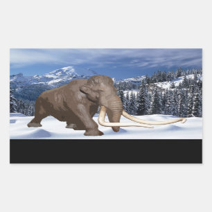 Wolliges Mammut-Aufkleber Rechteckiger Aufkleber