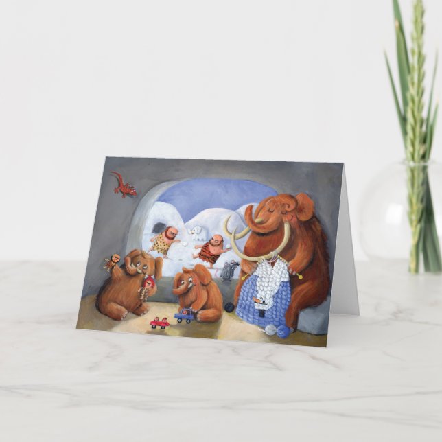 Wolliges Mammut-Familie in der Eiszeit Karte (Vorderseite)