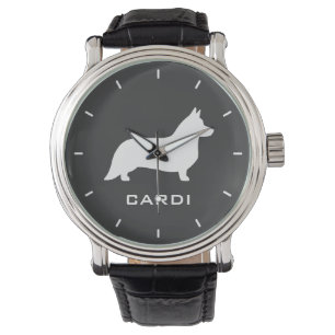 Wolljacken-Walisercorgi-Silhouette mit Armbanduhr