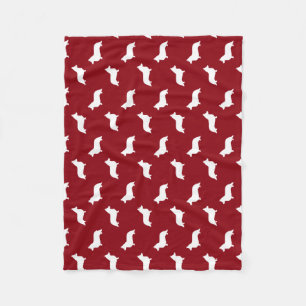 Wolljacken-Walisercorgi-Silhouette-Muster Fleecedecke