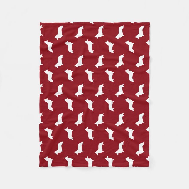 Wolljacken-Walisercorgi-Silhouette-Muster Fleecedecke (Vorderseite)