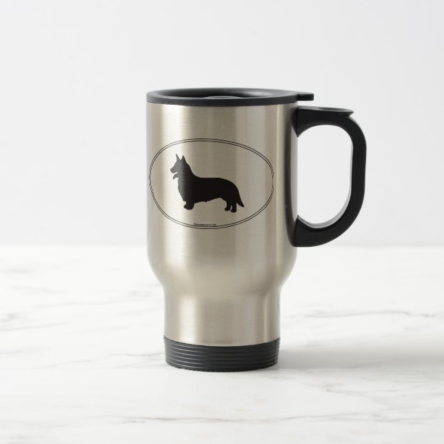 Wolljacken-Walisercorgi-Silhouette Reisebecher (Rechts)