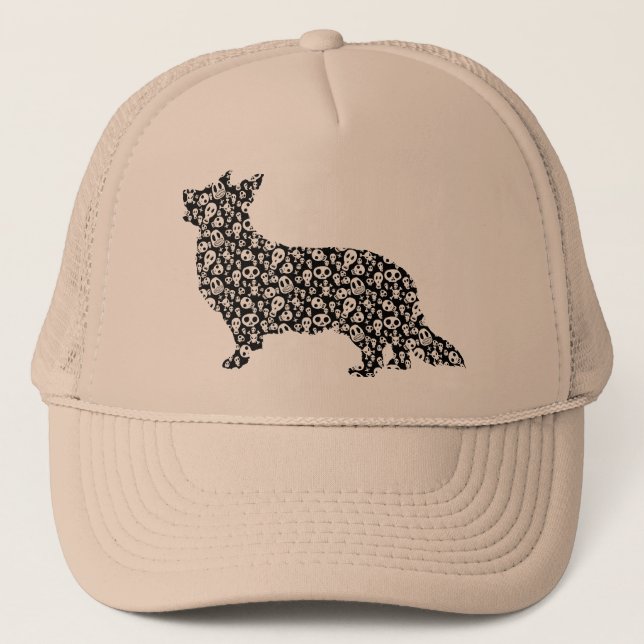 Wolljacken-WaliserCorgi Truckerkappe (Vorderseite)