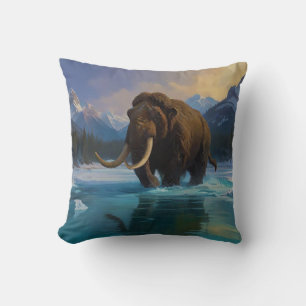 Wollmammut und Rocky Mountains Kissen