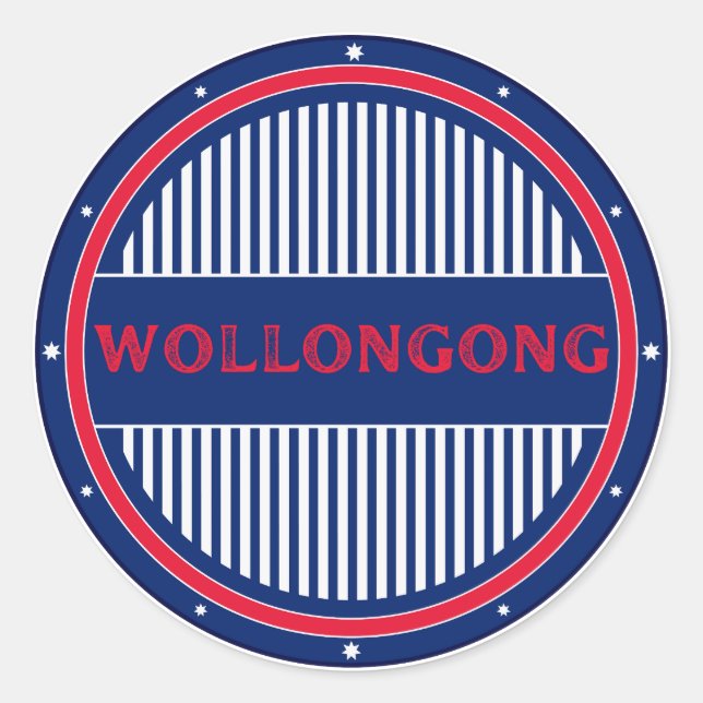 Wollongong City Pride Emblem – Australian Identity Runder Aufkleber (Vorderseite)