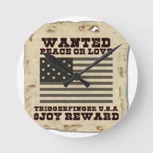 Wollte Frieden Runde Wanduhr