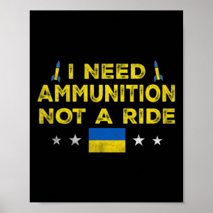 Wolodymyr Selensky Ich brauche Munition, keine Mit Poster