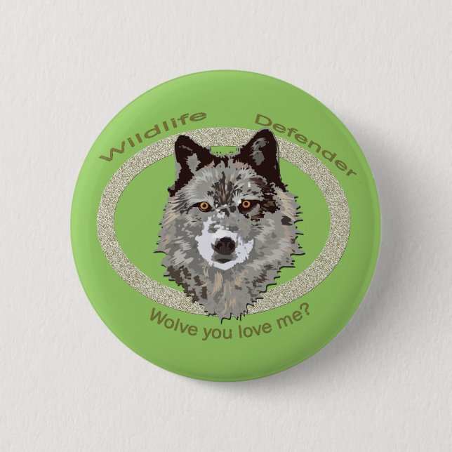 wolve Sie Liebe ich? Button (Vorderseite)