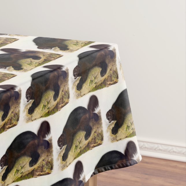 Wolverine oder Wolverene (Gulo gulo) von Audubon Tischdecke (Beispiel)