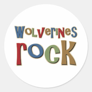 Wolverines Rock Runder Aufkleber