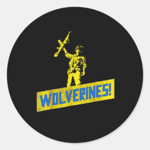 Wolverines unterstützen die Ukraine Steht mit der  Runder Aufkleber