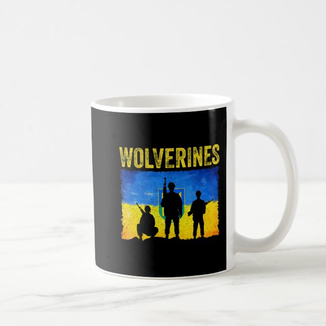 Wolverines unterstützen Ukraine Kaffeetasse (Rechts)