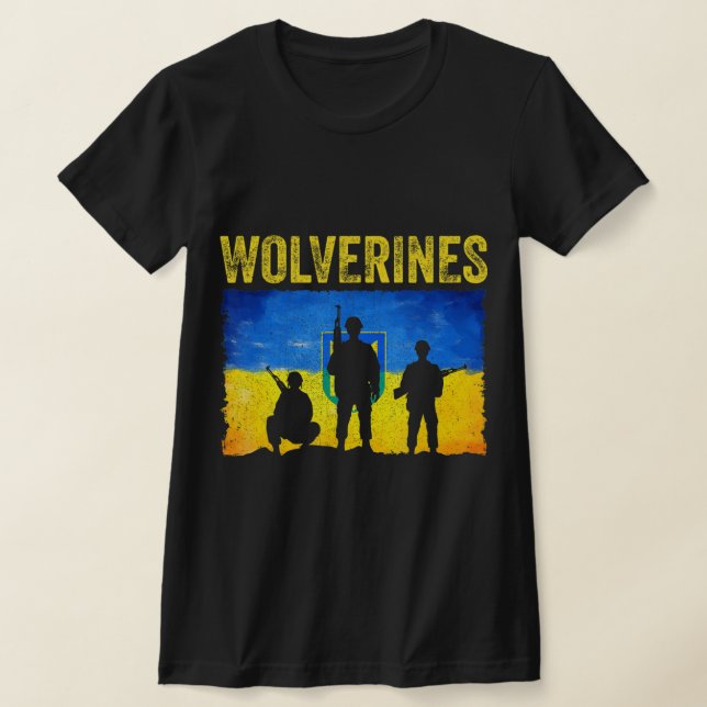 Wolverines unterstützen Ukraine T-Shirt (Ablage )