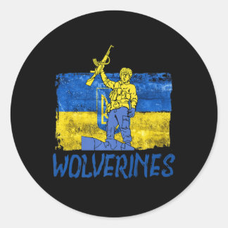 Wolverines unterstützen UkraineUkraine Wolverines  Runder Aufkleber