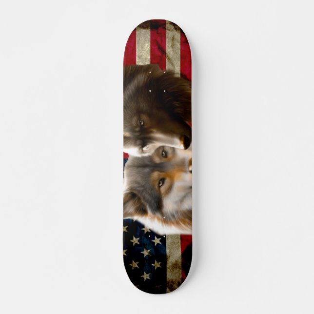 Wolves American Flag Skateboard (Vorne)