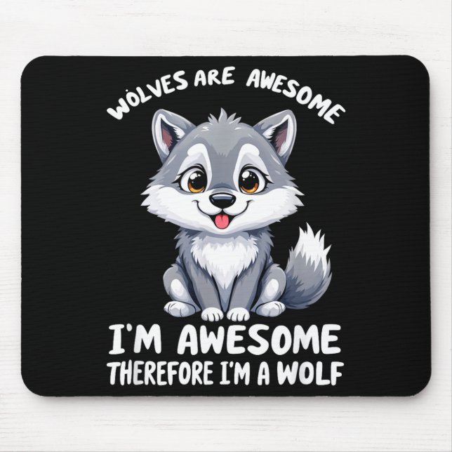 Wolves Are Awesome Funny Wolf Gif Zookeeper  Mousepad (Vorne)