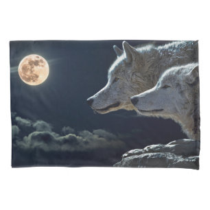 Wolves Couple Design Custom Single Pillowcase Kissenbezug