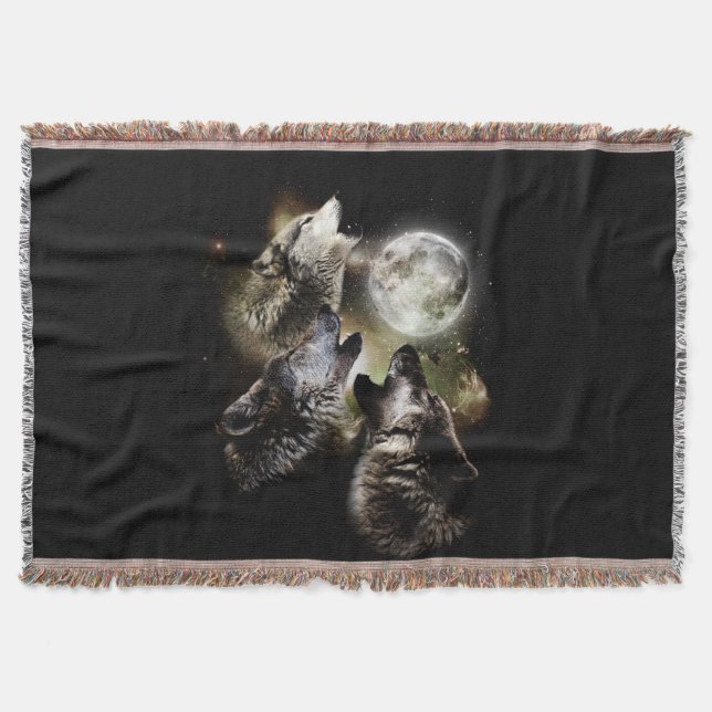 Wolves Howling Vollmond Decke (Vorderseite)