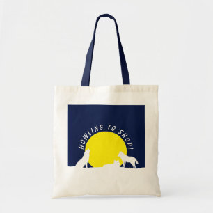 Wolves in Moonlight, Howling to Shop! Tote Bag Tragetasche