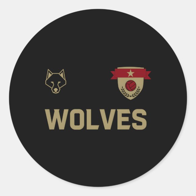 Wolves Jersey Runder Aufkleber (Vorderseite)