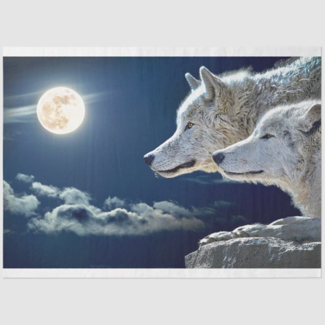 Wolves Midnight Moon Seidenpapier (Vorderseite)