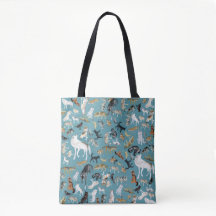 Wolves of the world turquoise pattern