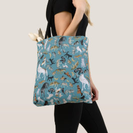 Wolves of the world turquoise pattern tasche