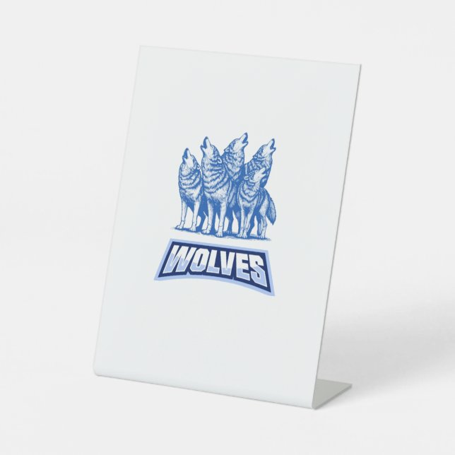 Wolves Throw Pillow Sockelschild (Vorderseite)