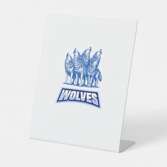 Wolves Throw Pillow Sockelschild (Vorderseite)