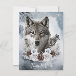 Wolves Watercolor Winter Postkarte