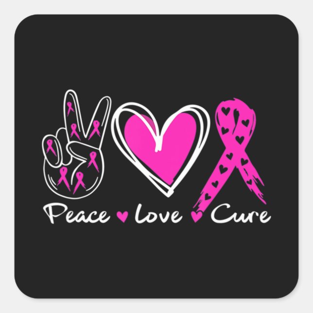 Woman Breast Cancer Awareness Quadratischer Aufkleber (Vorderseite)