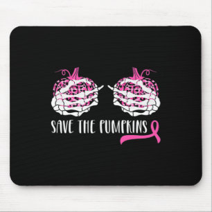 Woman Breast Cancer Awareness Save The Pumpkins Ha Mousepad