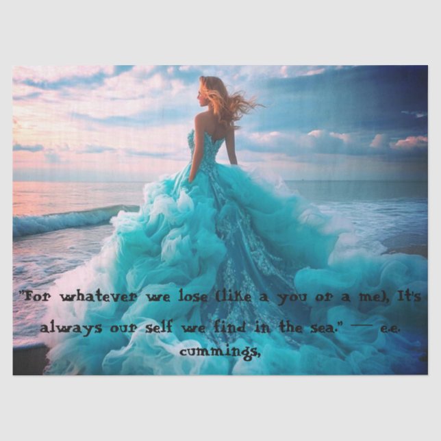 Woman by the Sea Tissue Paper Seidenpapier (Vorderseite)