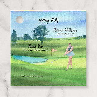 Woman Golf Player Hitting Fifty 50th Birthday Geschenkanhänger