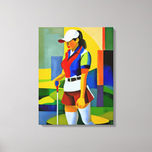 Woman Golfer - Art en toile Imprimer
