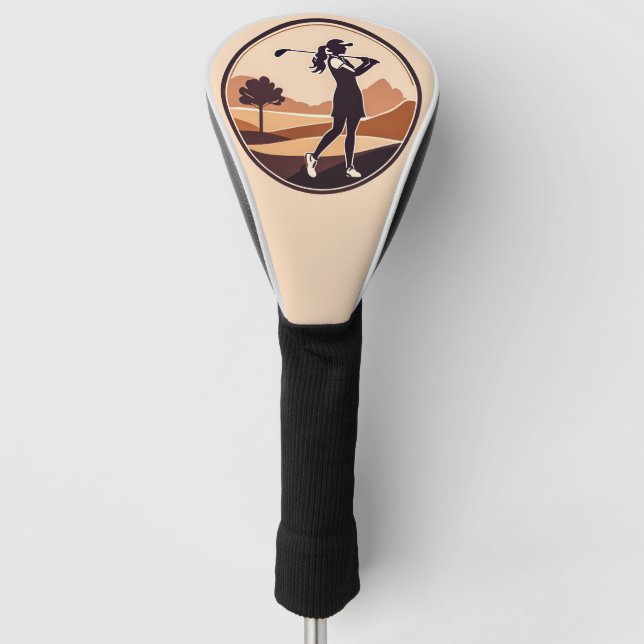 Woman Golfer Design Golf Head Cover Golf Headcover (Vorderseite)