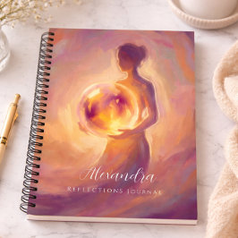 Woman Holding Light Personalized Reflections Notizbuch