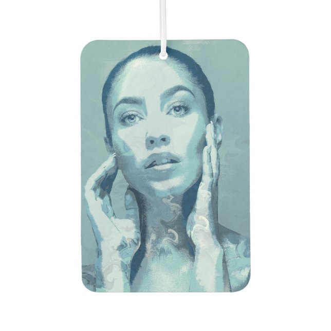 "Woman in Blue" Autolufterfrischer (Vorderseite)