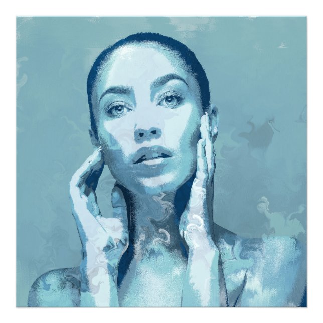 "Woman in Blue" Fotodruck (Vorne)