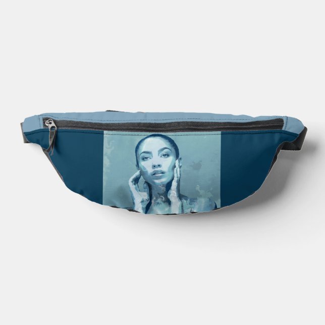 "Woman in Blue" Premium Canvas  Bauchtasche (Ablage )