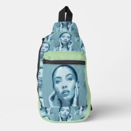"Woman in Blue" Premium Canvas  Crossbody Bag