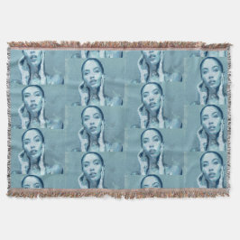 "Woman in Blue" Premium Canvas  Decke