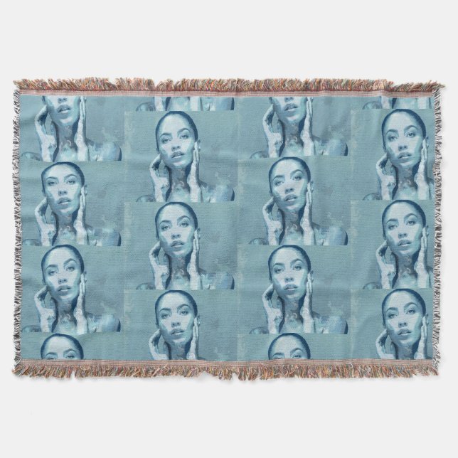 "Woman in Blue" Premium Canvas  Decke (Vorderseite)