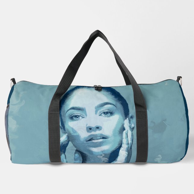 "Woman in Blue" Premium Canvas  Duffle Bag (Rückseite)