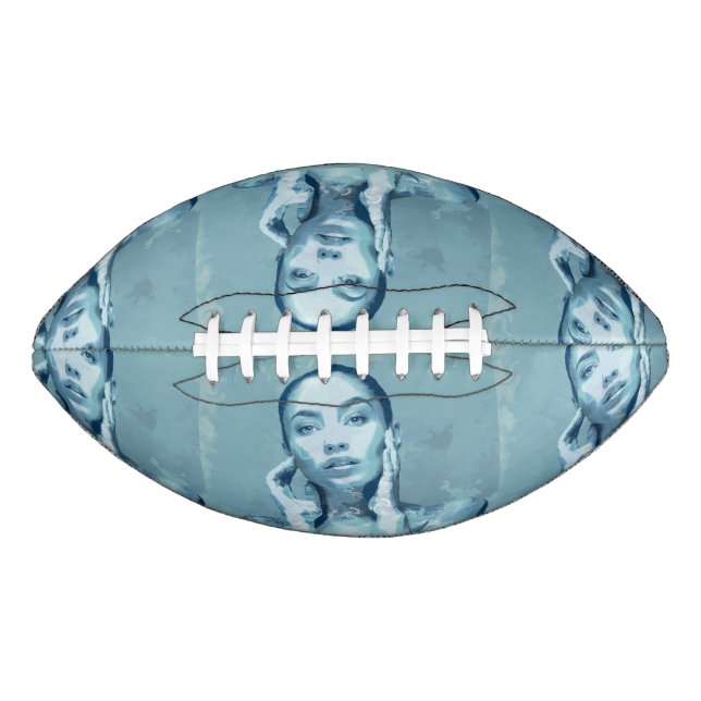 "Woman in Blue" Premium Canvas  Football (Vorderseite)