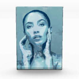 "Woman in Blue" Premium Canvas  Fotoblock