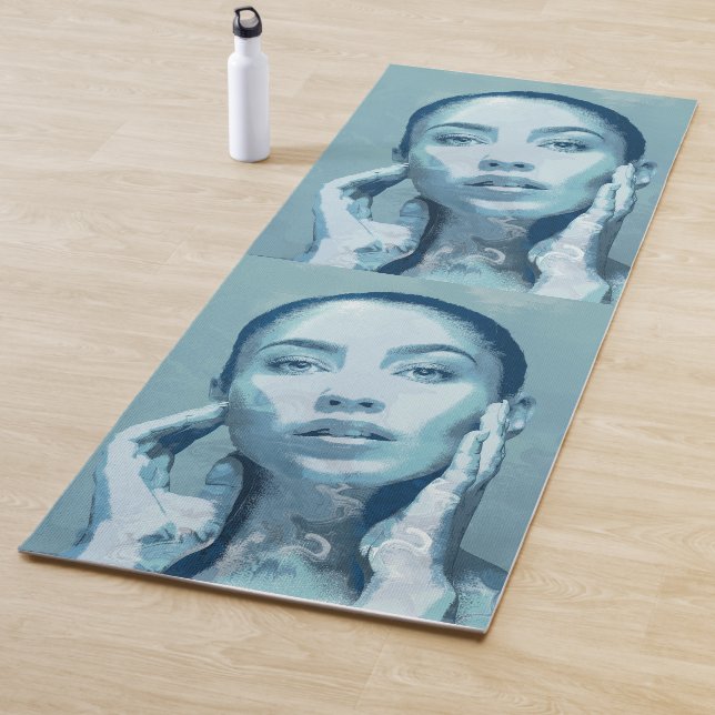 "Woman in Blue" Premium Canvas  Yogamatte (Beispiel)